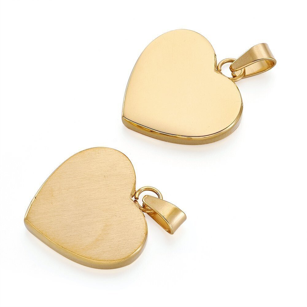 5147 Beadthoven 10pcs 304 Stainless Steel Heart Tag Pendants for DIY Love